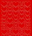 Zier-Sticker-Bogen-1139r -Herzen in verschiedenen Gr&ouml;&szlig;en-rot