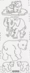 Zier-Sticker Bogen-8490trs-Eisb�ren /Elefant-transparent-silber