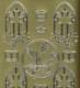 Zier-Sticker-Bogen-9925g-christliche Motive-�hren,Bibel,Fenster-gold