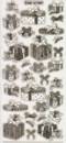 Zier-Sticker-Bogen-W 7009trg-Weihnachts-Geschenke-matt/glnzend-transparent/gold