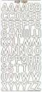 Zier-Sticker-Bogen-große Buchstaben-ABC-weiß/gold-1569wg