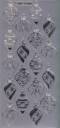 Zier-Sticker-Bogen-Weihnachts-Zapfen-silber-W-7007s